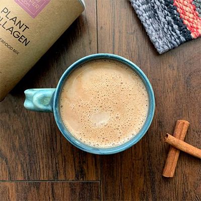 chai latte with plant collagen